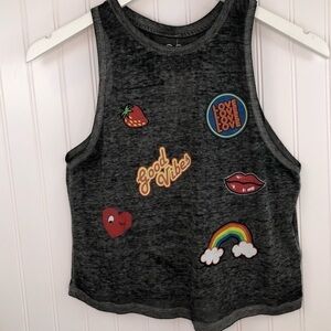 Rosie Harlow Cropped Burnout Graphics Tank Top S
